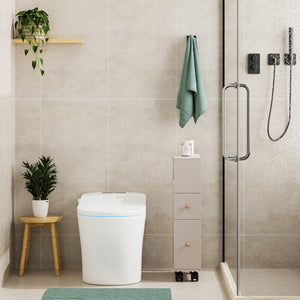 Niches kast op wieltjes Broreynna 66x15x33 cm [en.casa]