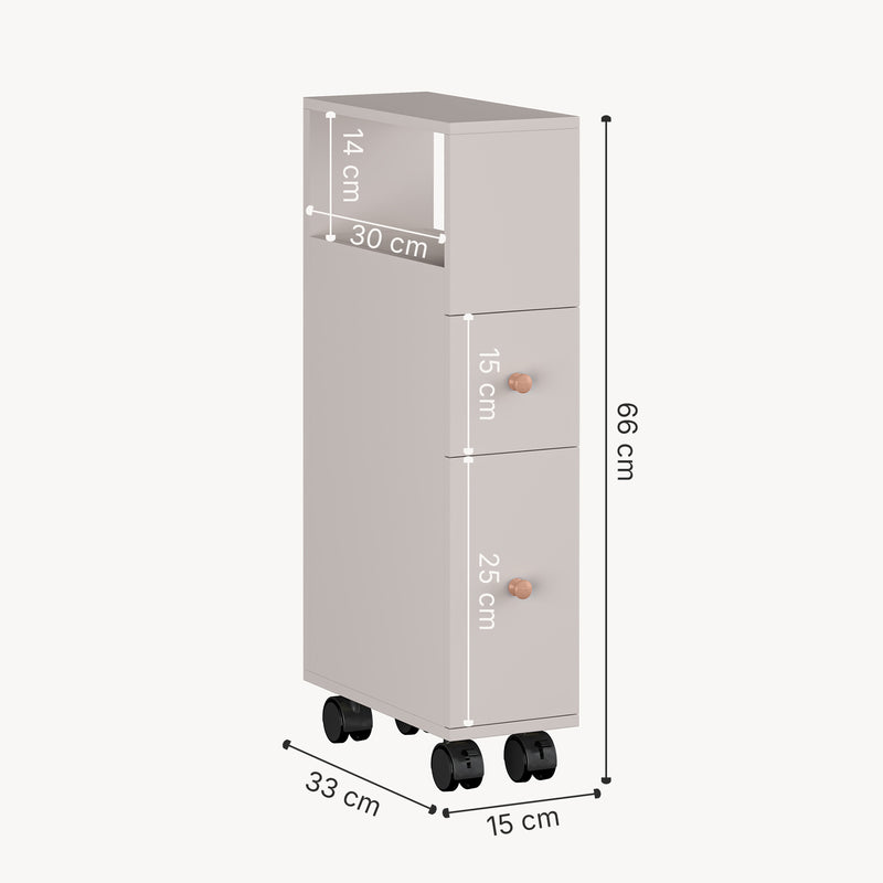Maatschets Niches kast op wieltjes Broreynna 66x15x33 cm [en.casa]