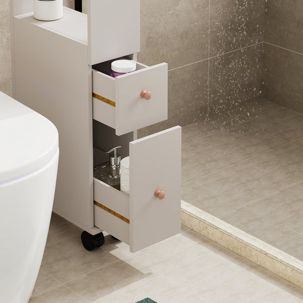 Niches kast op wieltjes Broreynna 66x15x33 cm [en.casa]