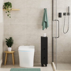 Niches kast op wieltjes Broreynna 66x15x33 cm [en.casa]