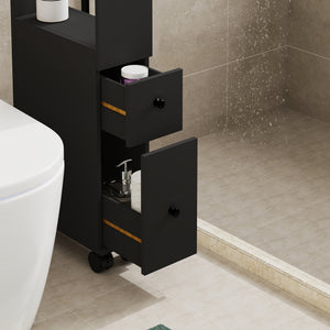 Niches kast op wieltjes Broreynna 66x15x33 cm [en.casa]