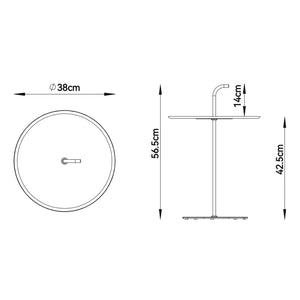 Bijzettafel Calimera staal Ø38 cm met handgreep casa.pro