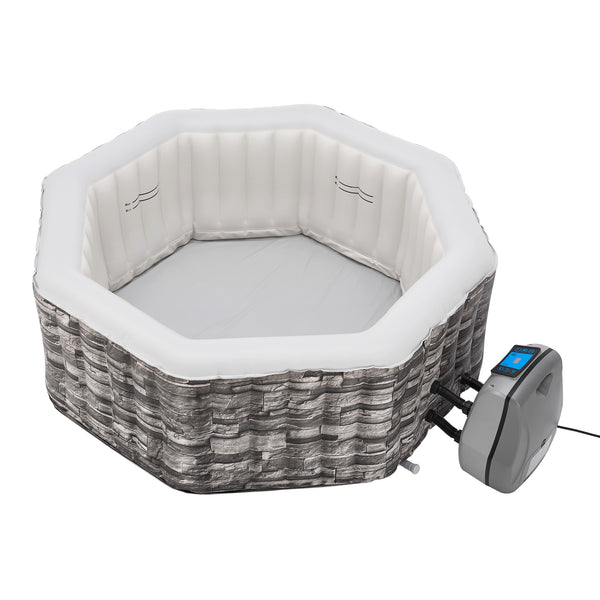 Opblaasbaar bubbelbad Carosino steenlook en grijs pro.tec