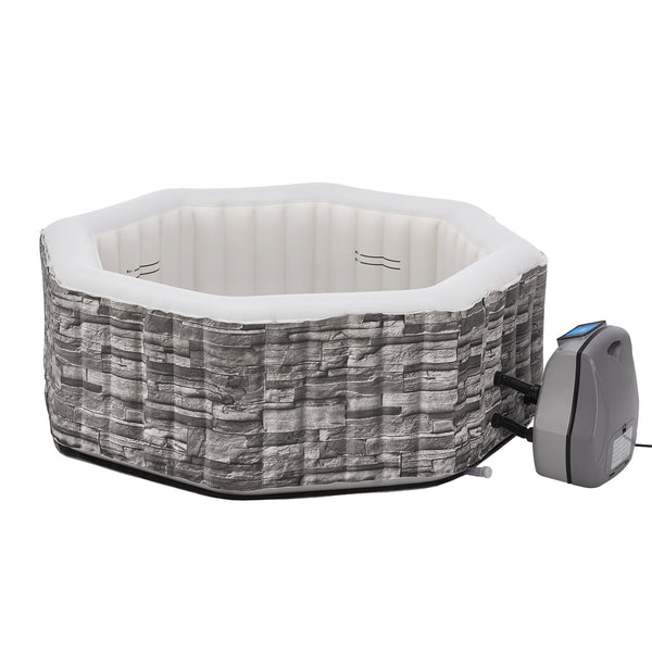 Opblaasbaar bubbelbad Carosino steenlook en grijs pro.tec