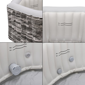 Opblaasbaar bubbelbad Carosino steenlook en grijs pro.tec