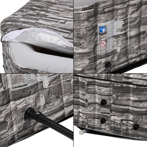 Opblaasbaar bubbelbad Carosino steenlook en grijs pro.tec