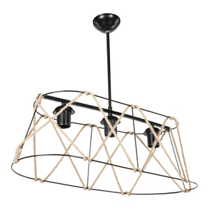 [lux.pro] Hanglamp Harrogate E27 zwart en jute - 2 varianten