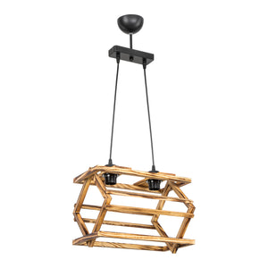 [lux.pro] Hanglamp Kettering E27 zwart en houtkleurig - 2 varianten