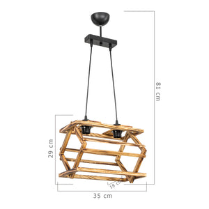[lux.pro] Hanglamp Kettering E27 zwart en houtkleurig - 2 varianten