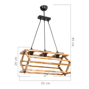 [lux.pro] Hanglamp Kettering E27 zwart en houtkleurig - 2 varianten