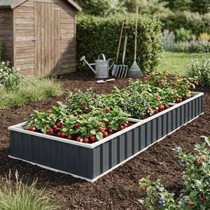 Moestuinbak Albrandswaard met 1 paar handschoenen 258x90x30 cm antracietgrijs [en.casa]