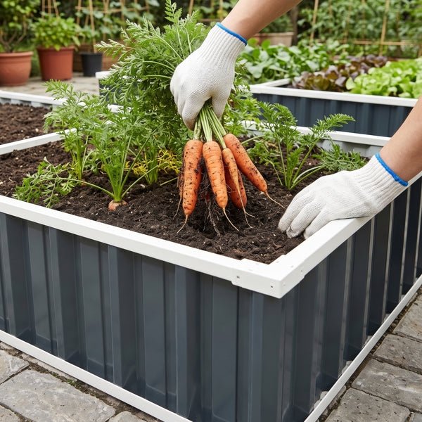 Moestuinbak Albrandswaard met 1 paar handschoenen 258x90x30 cm antracietgrijs [en.casa]