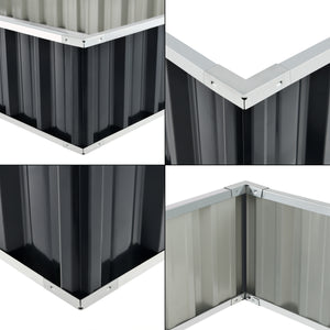 [en.casa] Moestuinbak Zevenaar staal antracietgrijs - 3 varianten