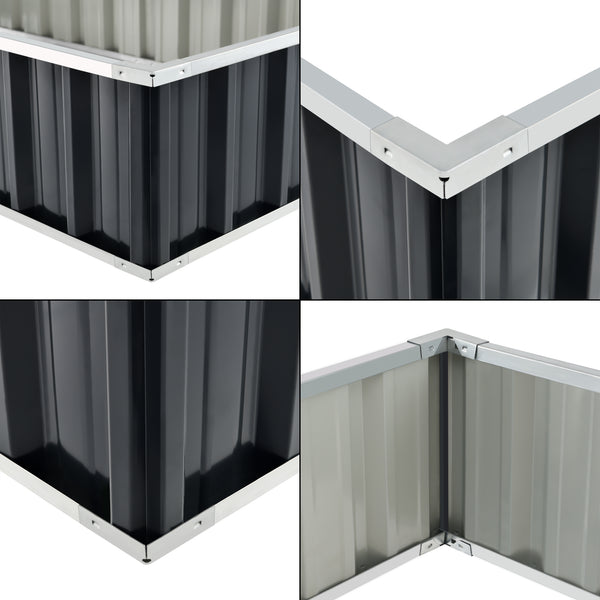 [en.casa] Moestuinbak Zevenaar staal antracietgrijs - 3 varianten