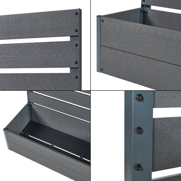 Plantenbak met tuinscherm Heerde HKC grijs [en.casa]