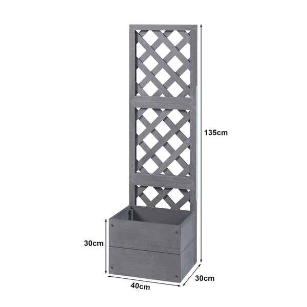 Plantenbak met latwerk Amstelveen HKC grijs [en.casa]