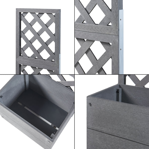Plantenbak met latwerk Amstelveen HKC grijs [en.casa]