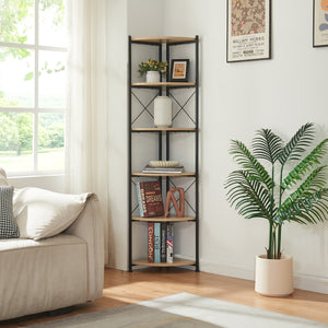 Plantenrek Ulfborg 6 legplanken 160x30x30 cm Zwart/Eikenlook [en.casa] - premiumXL