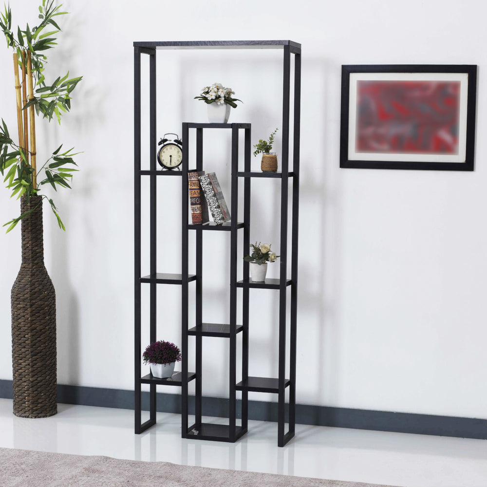 Pflanzregal Blaavandshuk 150 x 60 x 19 cm Zwart / Marmer - Optiek [en.casa] - premiumXL