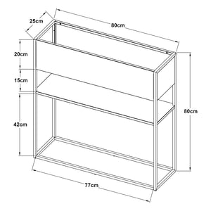 Plantenstandaard Joensuu 80x80x25 cm zwart [en.casa]