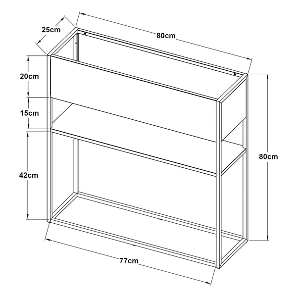 Plantenstandaard Joensuu 80x80x25 cm zwart [en.casa]