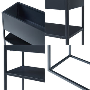 Plantenstandaard Joensuu 80x80x25 cm zwart [en.casa]