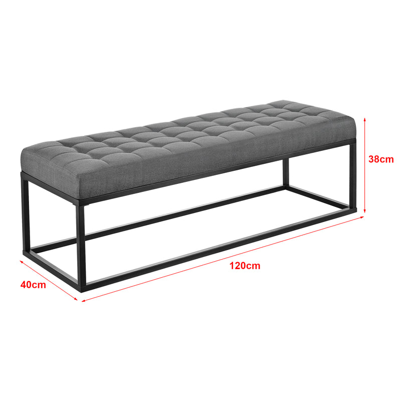 Maatschets [pro.tec] Halbank bankje stof 120x40x38 cm - 2 varianten