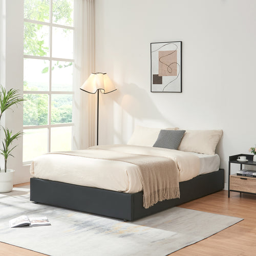 Tweepersoonsbed Nola bedframe met lattenbodem en opbergruimte [en.casa]