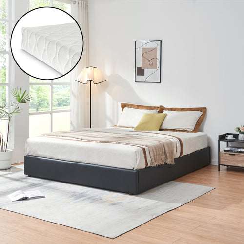 Tweepersoonsbed Nola met bedbodem en matras [en.casa]