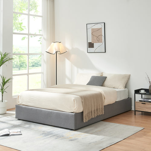 Tweepersoonsbed Nola bedframe met lattenbodem en opbergruimte [en.casa]