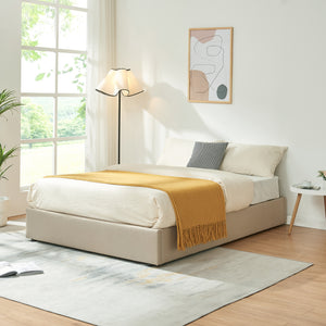 Tweepersoonsbed Nola bedframe met lattenbodem en opbergruimte [en.casa]