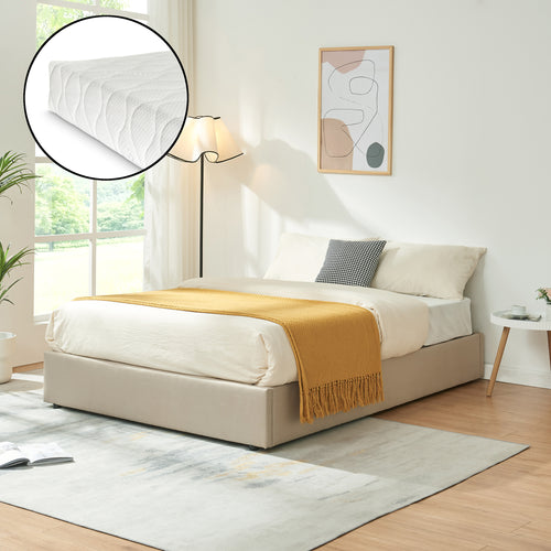 Tweepersoonsbed Nola met bedbodem en matras [en.casa]