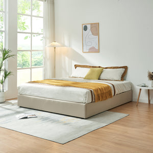 Tweepersoonsbed Nola bedframe met lattenbodem en opbergruimte [en.casa]