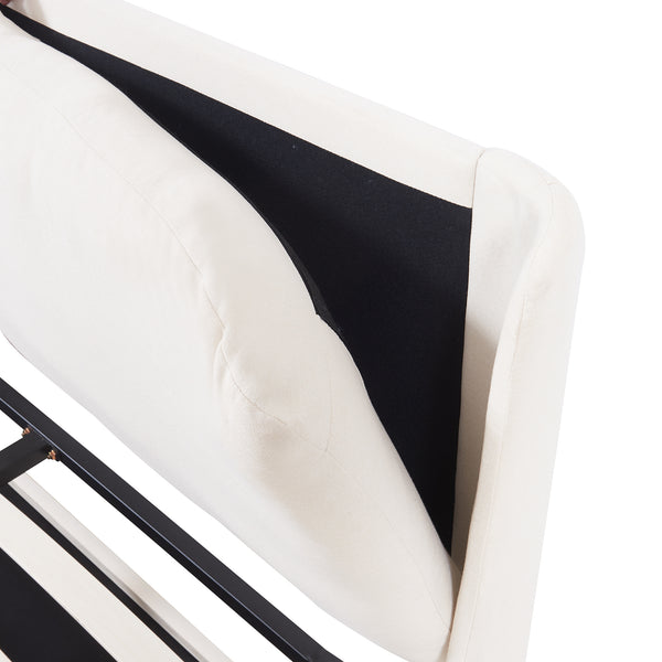 Tweepersoonsbed Lunner met bedbodem donkergrijs [en.casa]