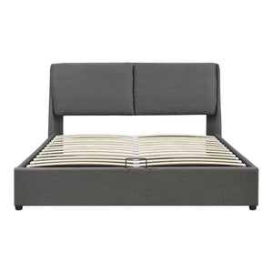 Tweepersoonsbed Lunner met bedbodem donkergrijs [en.casa]