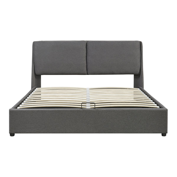Tweepersoonsbed Lunner met bedbodem donkergrijs [en.casa]