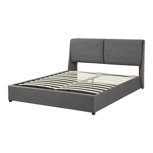 Tweepersoonsbed Lunner met bedbodem donkergrijs [en.casa]