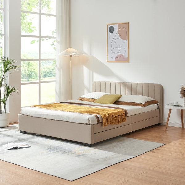 Bed Nofrenna met matras en 4 bedlades [en.casa]