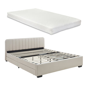 Bed Nofrenna met matras en 4 bedlades [en.casa]