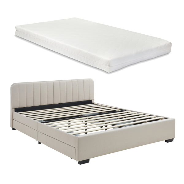 Bed Nofrenna met matras en 4 bedlades [en.casa]