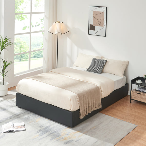 Tweepersoonsbed Nola bedframe met lattenbodem en opbergruimte [en.casa]