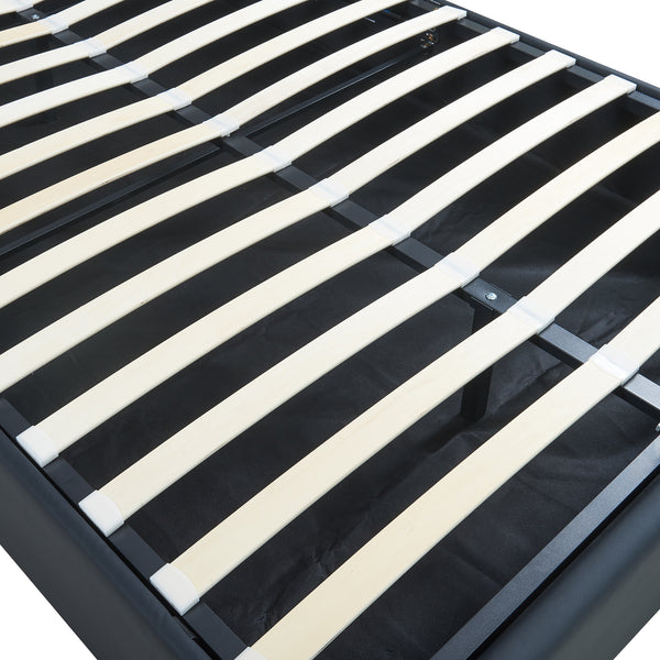 Tweepersoonsbed Nola bedframe met lattenbodem en opbergruimte [en.casa]
