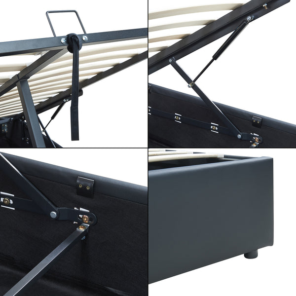 Tweepersoonsbed Nola bedframe met lattenbodem en opbergruimte [en.casa]