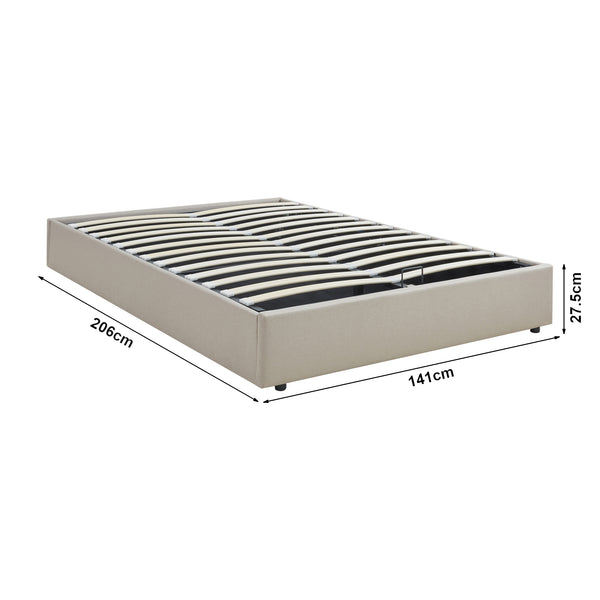 Tweepersoonsbed Nola bedframe met lattenbodem en opbergruimte [en.casa]