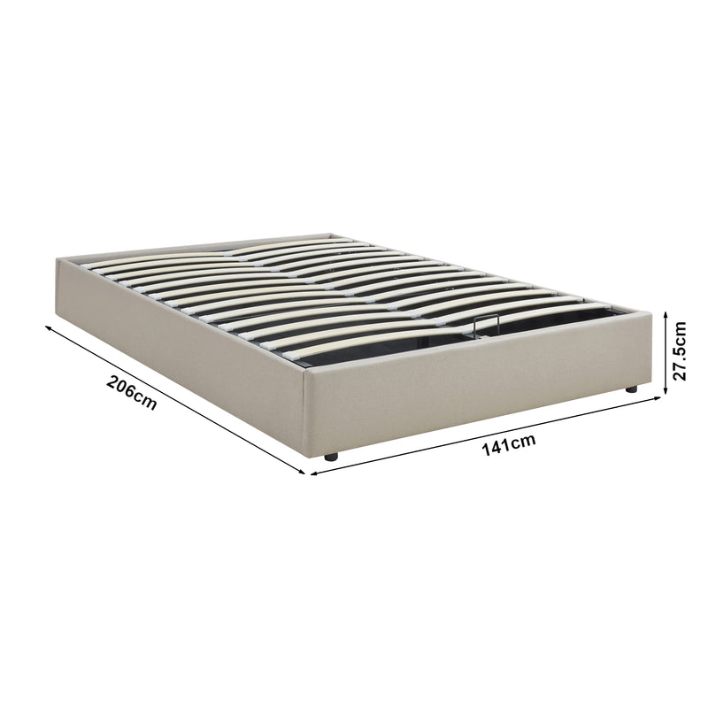 Maatschets Tweepersoonsbed Nola bedframe met lattenbodem en opbergruimte [en.casa]