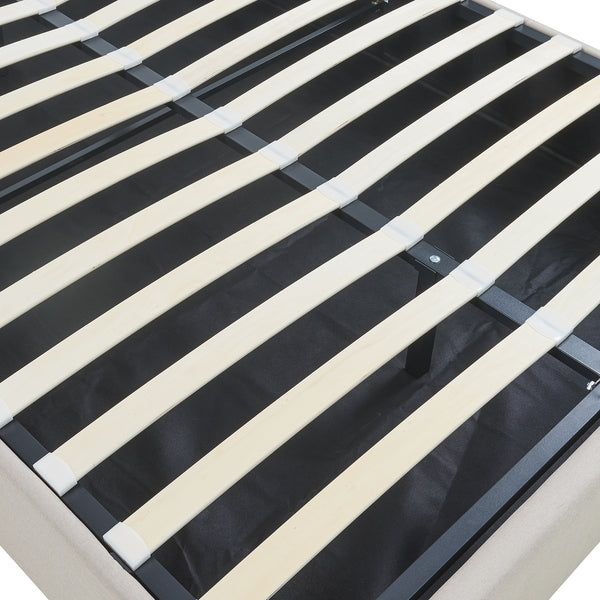 Tweepersoonsbed Nola bedframe met lattenbodem en opbergruimte [en.casa]