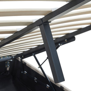 Tweepersoonsbed Nola bedframe met lattenbodem en opbergruimte [en.casa]