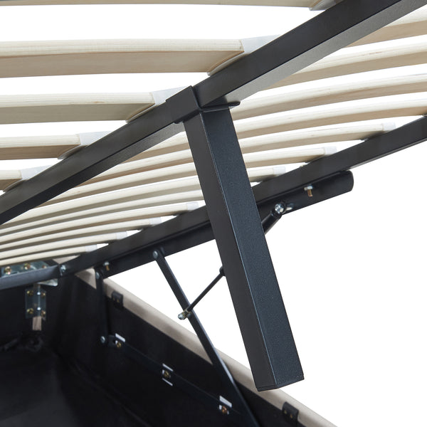 Tweepersoonsbed Nola bedframe met lattenbodem en opbergruimte [en.casa]