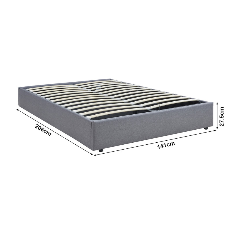 Maatschets Tweepersoonsbed Nola bedframe met lattenbodem en opbergruimte [en.casa]