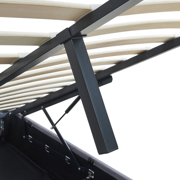 Tweepersoonsbed Nola bedframe met lattenbodem en opbergruimte [en.casa]